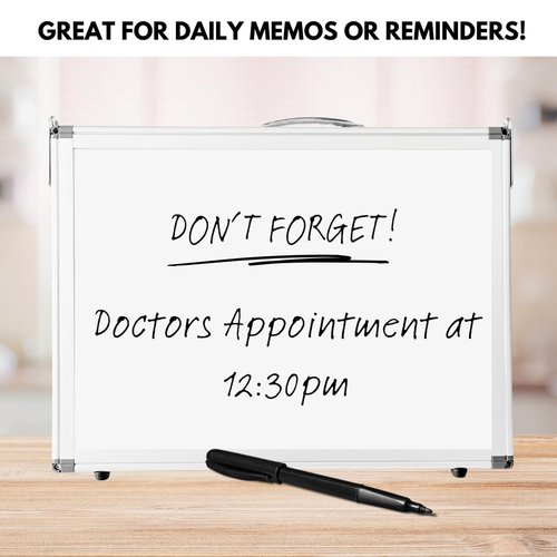 Large Dry Erase Magnetic Whiteboard, Four-Sided 15.5” x 11.5” x 1.25” Dry Erase Portable White Board with Handle for Memos Note-Taking School Work