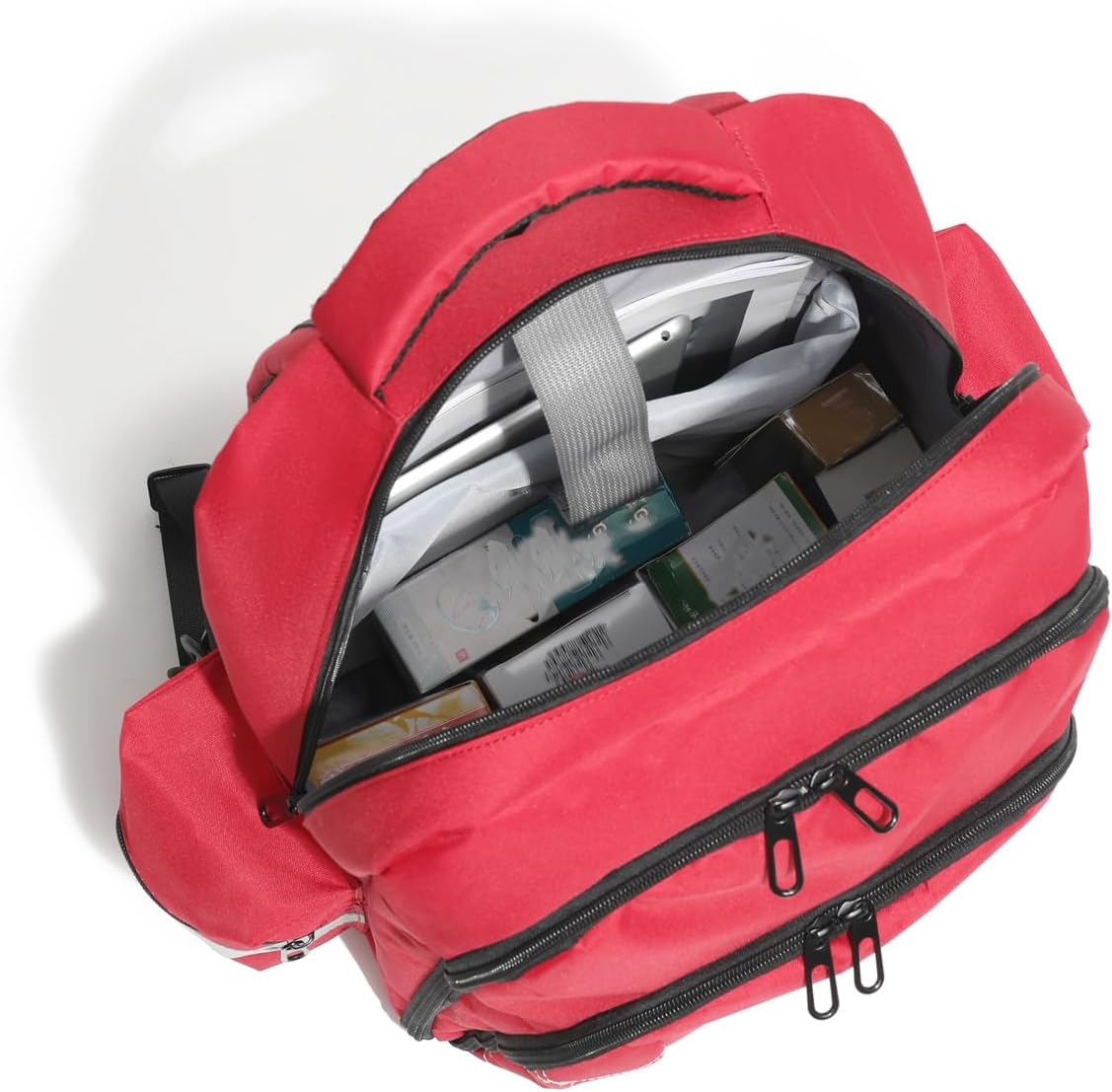 Skiennix Red Medicine Backpack - Empty First Aid Bag for Trauma & Safety | Ideal for EMS & Nurses