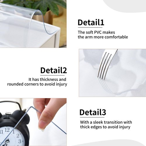 LBJFYHJN Clear Desk Mat, Non-Slip PVC Desk Protector Mat with Round Edge, Heat Resistant & Waterproof Clear Desk Writing Mat for Home and Office (39.4''*19.7'')