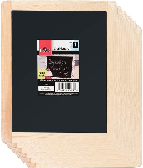 Plaid Enterprises Double-Sided Chalkboard Set - 8" x 10" Decorative Wood Frame | Perfect for Arts & Crafts (6 Pack)