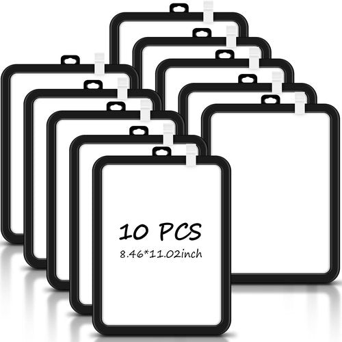 Outus Back to School 10 Pcs Dry Erase Mini White Boards Bulk 8.5 x 11'' Small Magnetic Whiteboard Double Sided Colored Writing Boards for Kids Students Locker Fridge(Black)