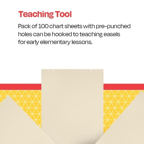 School Smart Jumbo Manila Tag Unruled Chart Paper, 36 x 24 Inches, 100 Sheets