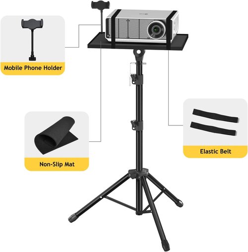 Facilife Projector Stand Tripod - Adjustable Height 22 to 47 Inches for Outdoor Movies | Versatile Laptop Use