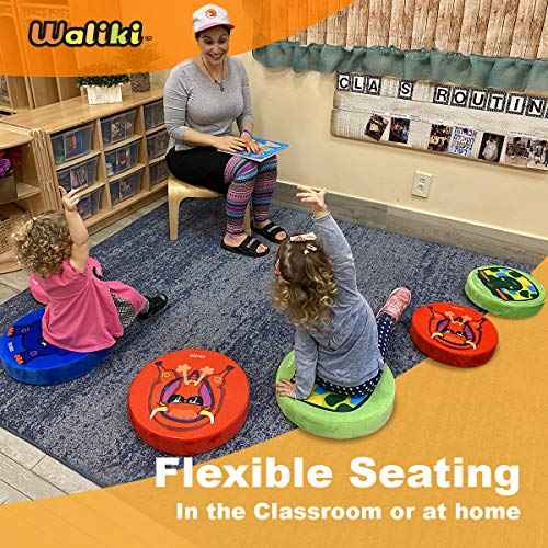 WALIKI Round Children Floor Cushions, Alternative Classroom Seating | Sponge Disc Seats | 15¡±/40CM | Pack of 4