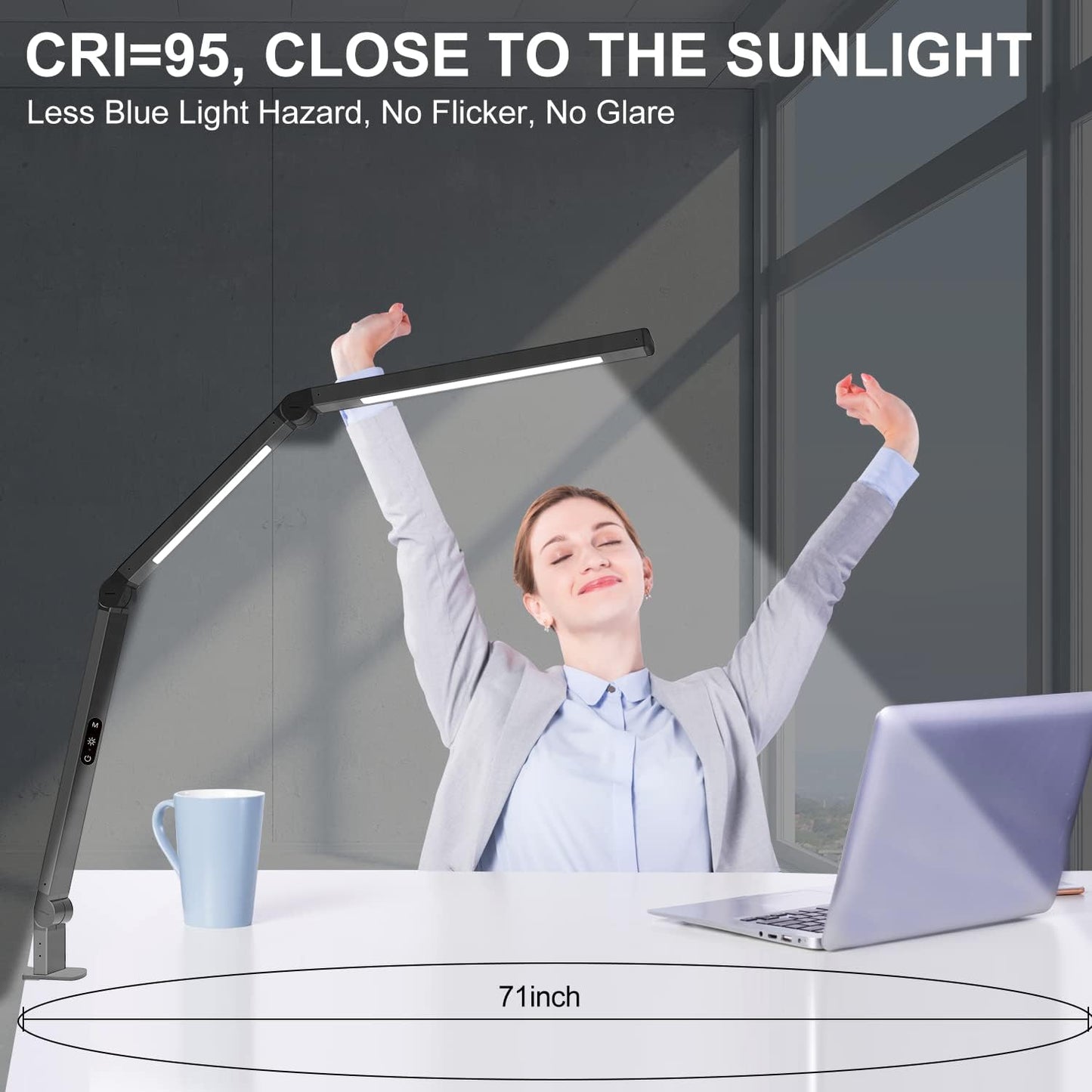 Skiennix LED Desk Lamp - Adjustable Architect Lamp with Dual Light & 5 Brightness Levels | Eye-Care Design