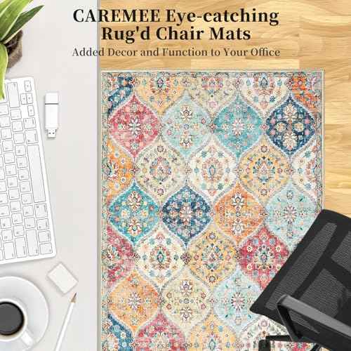 Office Chair Mats for Hardwood Floor, 36"X48" Desk Chair Mat for Hard Floor, Gaming Computer Chair Mat Office Rug for Rolling Chairs, Low Pile Carpet Under Chair Floor Protector, Orange