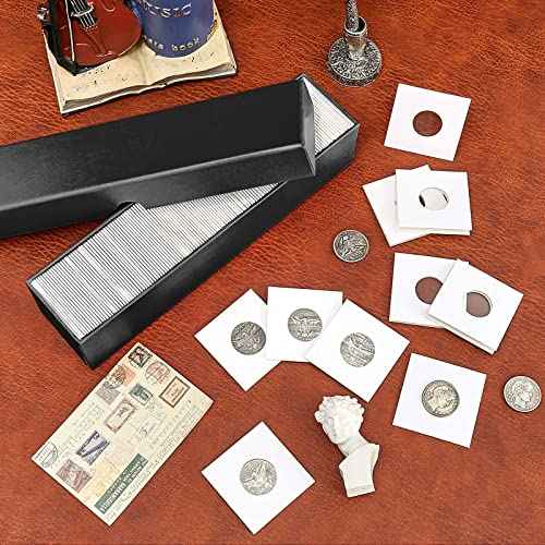 16 Pcs 2 x 2 Inch Coin Storage Boxes for Collectors, Silver Eagle Coin Holders for Collectors, Cardboard Single Cents Protector Case Box for Collection Supplies, Flip, Single Row