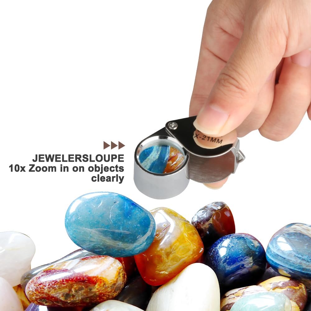 Skiennix Geology Rock Pick Hammer Kit - 32oz Hammer, Chisels & Jeweler's Loupe | Ideal for Rock Hounding & Prospecting