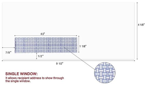 1000 Pack #10 Single Left Window SELF Seal Security Envelopes, Designed for QuickBooks Invoices & Business Statements, Computer Printed Checks Peel and Seal Flap, Size 4-1/8 x 9-1/2 Inches, 24 LB