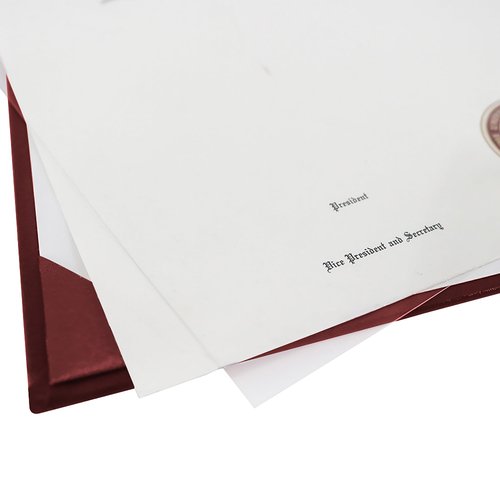 GraduationMall 8.5"x11" Smooth Padded Diploma Cover Certificate Holder Maroon,12-Packs