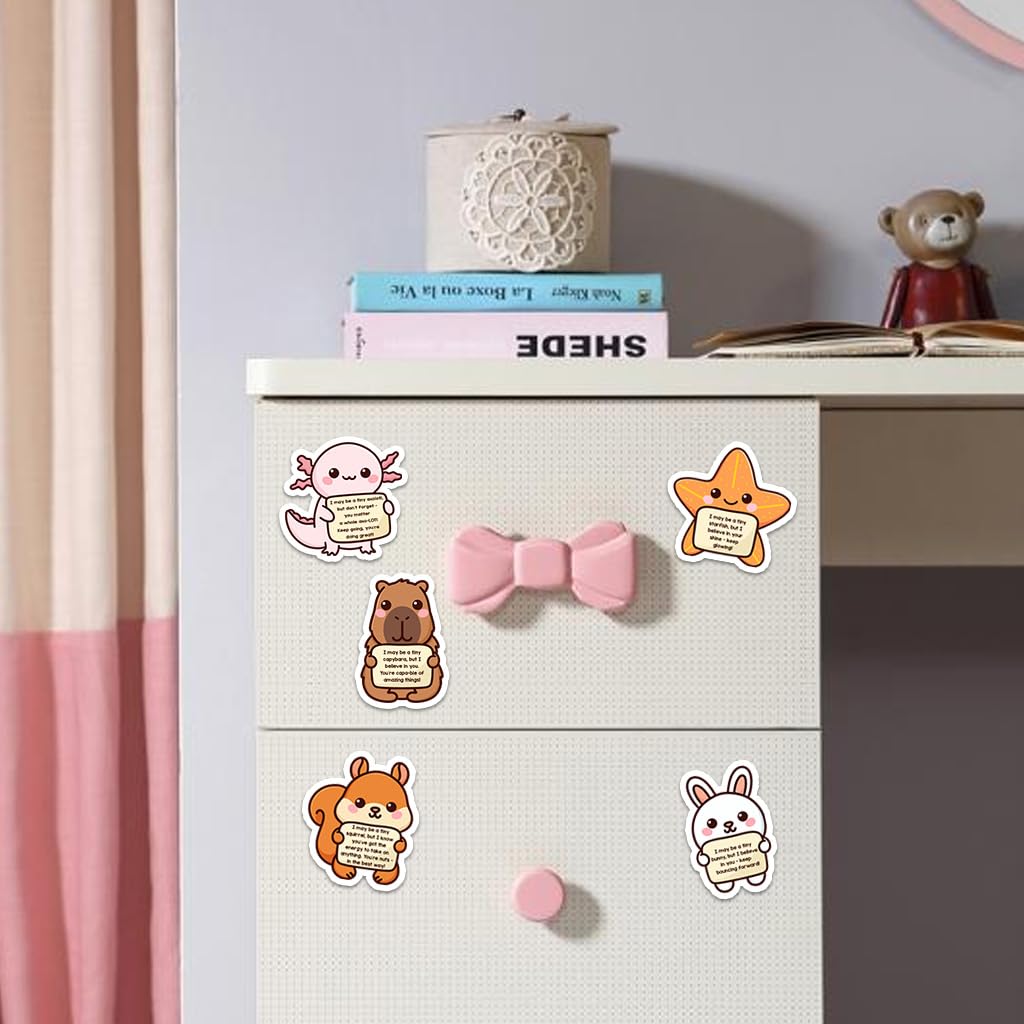 50PCS Emotional Support Animal Stickers by Puraesla– Affirmation Sticker Pack for Adults or Kids Cute Inspirational Buddies for Water Bottles, Laptops, Phones, Positive Quote Vinyl