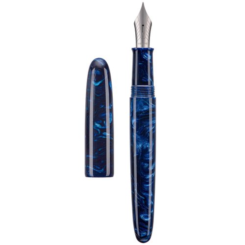 Asvine C80 Fountain Pen #8 Stub 1.1mm Nib Large Handcraft Calligraphy Art Drawing Pen with Converter Pen Case Collection Set (Galaxy Blue)