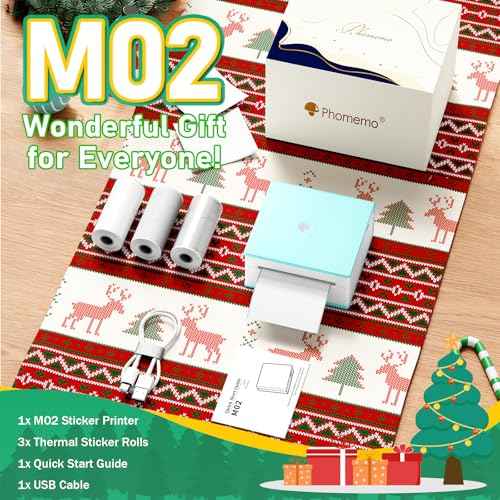 Phomemo Sticker Printer- Mini Sticker Printer Maker Machine, Mini Pocket Printers Instant Print for DIY Creation, Study Notes, Photos, Gifts, Portable Thermal Printers for Kids/Students/Teacher