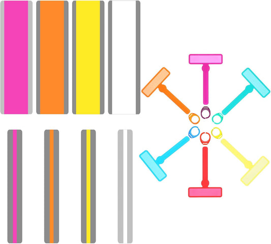 Skiennix Guided Reading Strips - 8 Colorful Text Overlays with 6 Finger Highlighters for ADHD & Early Readers