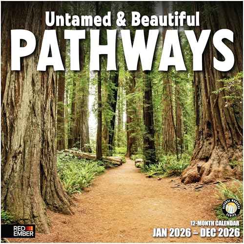 RED EMBER Untamed & Beautiful Pathways 2026 Wall Calendar 12 Month | 12" x 24" Open | Thick & Sturdy Paper | Giftable | Calendar 2026