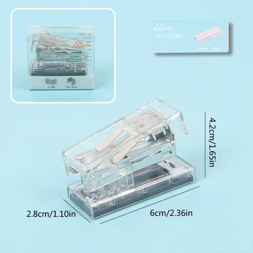 Mini Stapler with 1000 Standard 26/6 Staples,40 Sheet Capacity,Compact Portable Small Cute Stapler for School Student Home Travel Office
