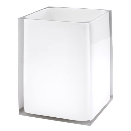IZOD - Wastebasket, Decorative Trash Can, Durable, Dorm Room Essentials, Modern Home Decor (Marina Collection, White)