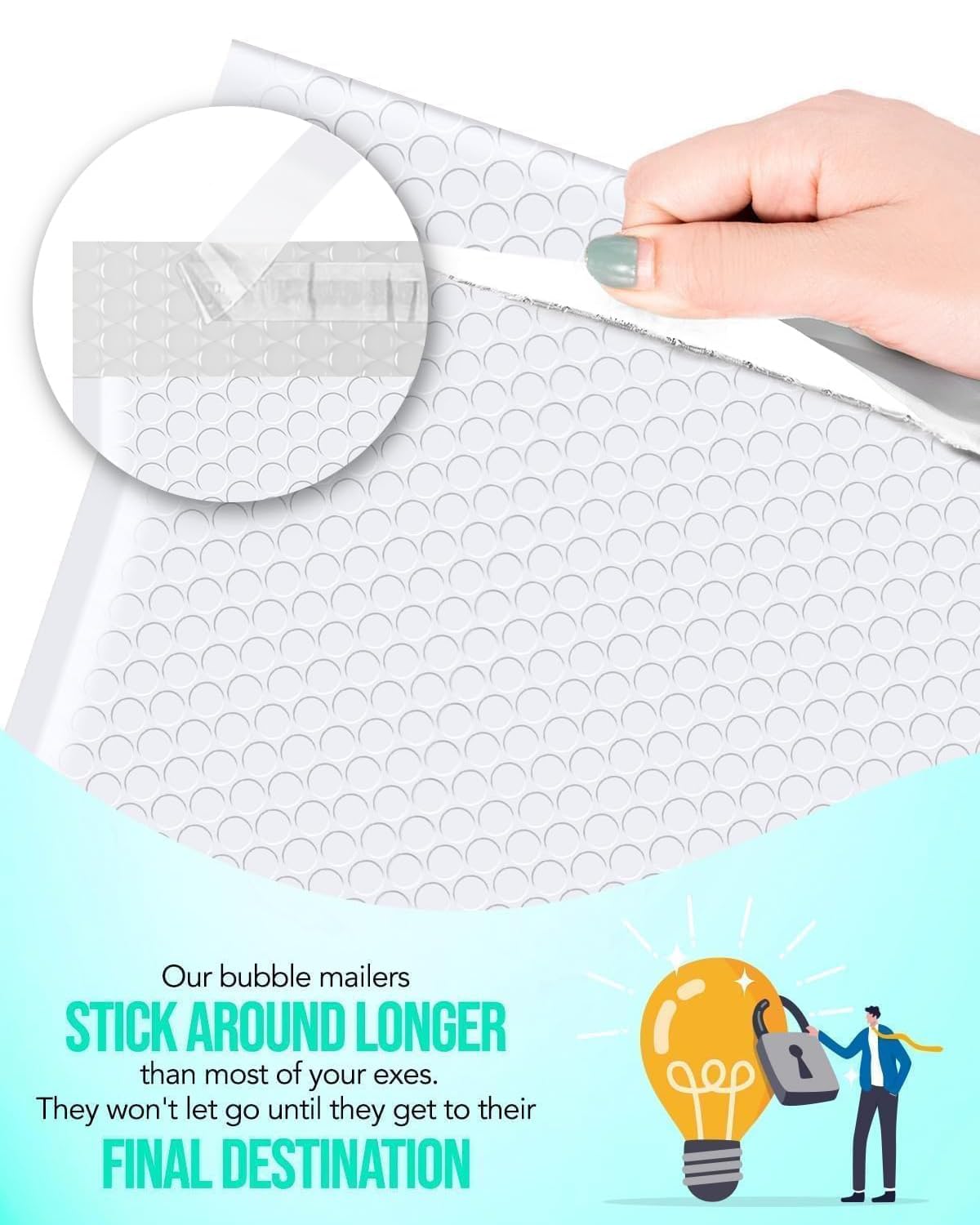 GSSUSA White Bubble Mailers 10.5x16 Padded Envelopes,1 Pallet Pack of 3750 Self-Seal Packaging Bags, Small Business Supplies, Shipping Envelopes, Mailing Bags, Packaging for Small Business