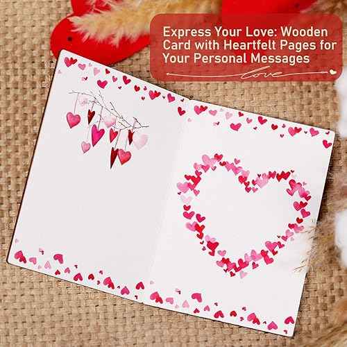 5 Year Marriage Anniversary Card Gifts for husband Wife, Wooden Happy 5th Anniversary Card for Her Him, Always and Forever Fifth Wood Wedding Cards for Men