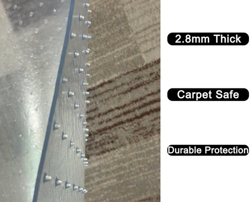 FKAIIN Slip Resistant Office Chair Mat for Carpet, 45"x53" with Lip, Heavy Duty Clear Desk Mat for Smooth Glide, Durable Carpet Protector for Rolling Chairs