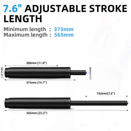 Sytopia Office Chair Cylinder Replacement, Heavy Duty Pneumatic Gas Lift, Desk and Gaming Chairs, Universal Fit, 14.6 to 22.2 Inch