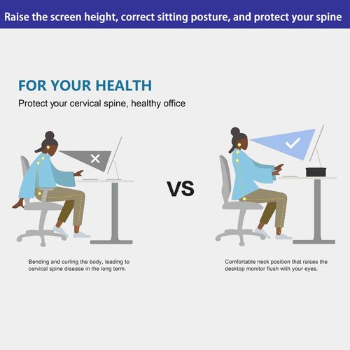 Catekro Monitor Stand Riser, 2 Tiers Wood Monitor Riser Stand with Storage Organizer, Multi-Purpose Desktop Organizer Riser for Computer,Laptop,Printer(White Maple Wood)