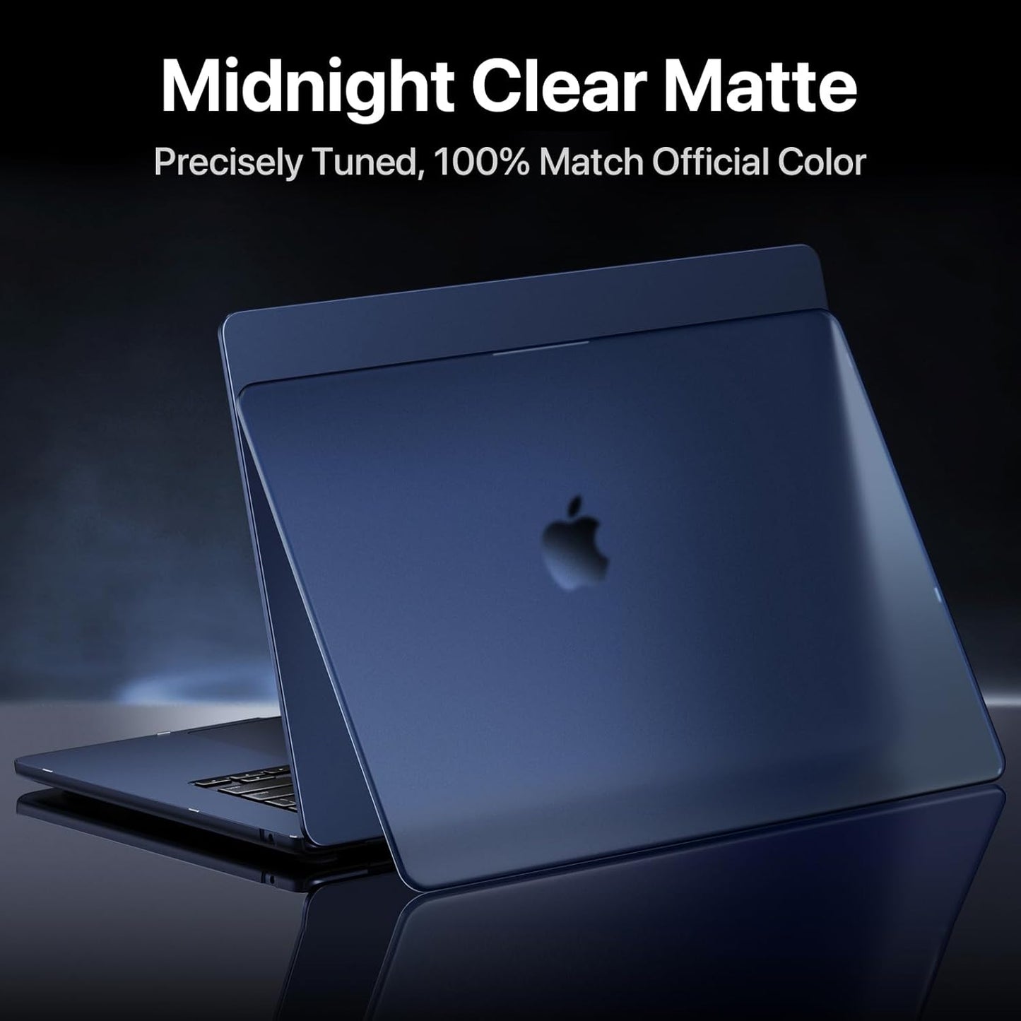 Soonjet MacBook Air 15-Inch Case - Ultra-Thin Armor, Hard Shell & Translucent Keyboard Cover | Midnight Clear