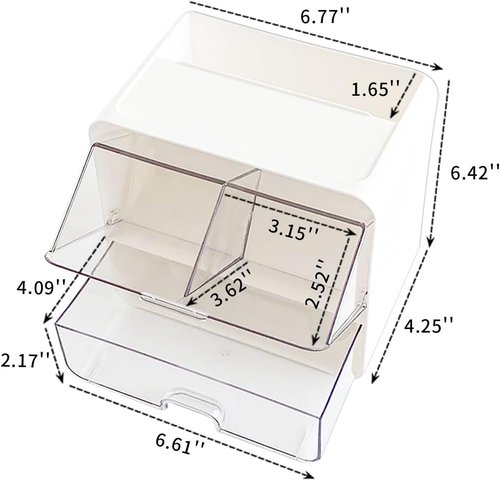 Regine Switzerland Bandages Storage Organizer - Wall-Mounted Plastic Medical Supplies Container | White Box for Cotton Swabs & Elastic Bandage Wrap