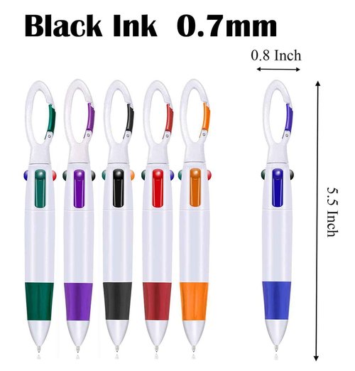 ETDYuuta Badge Pens for Nurses, Shuttle Pens 4 Color in One, In Bulk with Keychain Retractable Multicolor For Office School Students Gift (120 pieces)