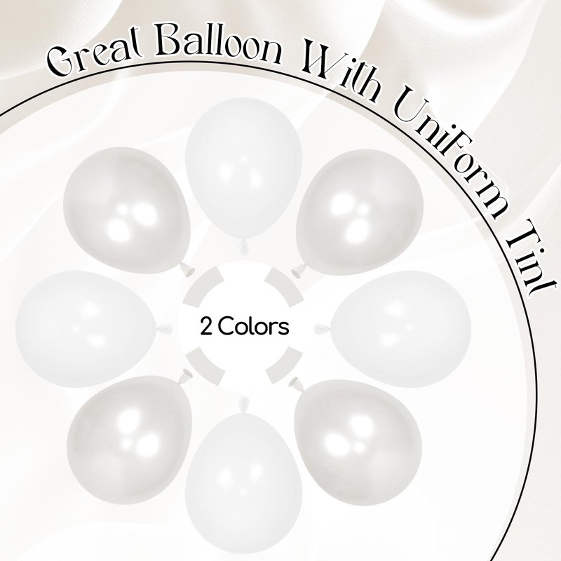 60pcs White Balloons with Clear Pearl White Balloons for Bridal Shower Wedding Bride Bachelorette Engagement Birthday Party Decorations