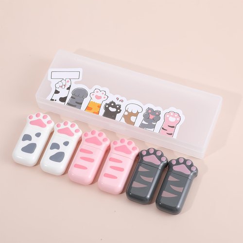 6Pcs White Out Correction Tape for Writing Instrument, Cute Cat Claw White Out Tape Correction Tape for Instant Corrections Wrong Writing At Any Time for school, Office Supplies Kawaii Birthday Gifts