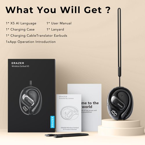 X5 AI Language Translation Earbuds Real Time, 148 Language Headphones Translator Earbuds, Translation Device for Travel Business Learning