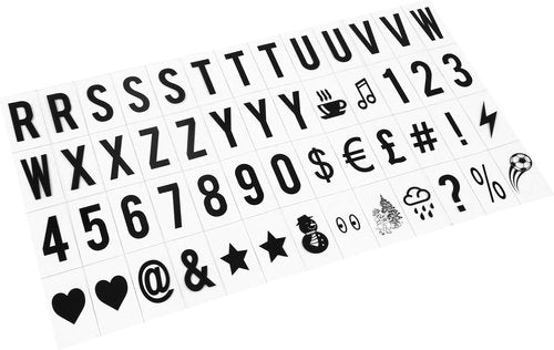 Skiennix 104-Piece Black Cinematic Lightbox Replacement Letters & Numbers | Perfect for A4 Message Boards (65.4x35mm)