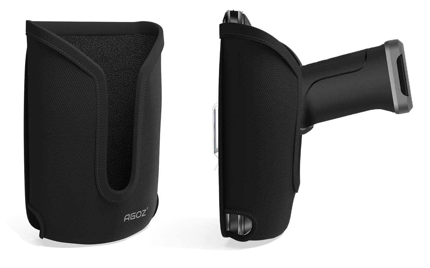 Agoz Barcode Scanner Holster for Zebra TC75x, TC75, TC70x, TC70, TC72, TC77, M60, MC67 to fit with Handheld Grip, Rugged Carrying Case Pouch, Cover with Metal Clip & Belt Loops