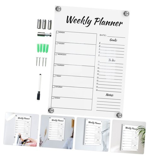 NUOBESTY Weekly Plan Writing Board Blackboard Board Calendar Dry Erase Wall Hanging Memo