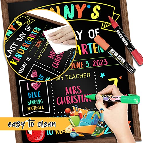 First & Last Day of School Sign Board for Kids - 11x14 Inch Reusable Chalkboard for Preschool & Kindergarten