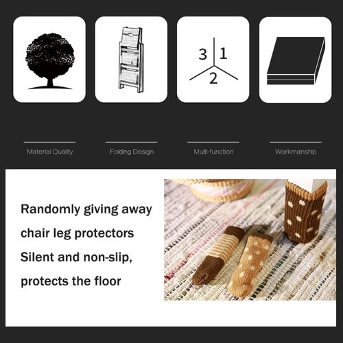 Bidesen 3 Step Stool Wooden Folding Ladder Chair Thickened Library Stair Chair Portable Light Garden Tool Ladder Maximum Load 337bl
