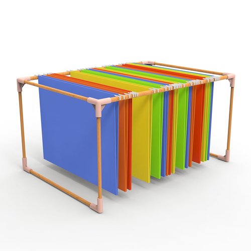 MATUTINAL Hanging File Folder Frame, Wooden DIY File Cabinet Rails for Hanging Files, Letter Size, 18” Long x 12.6” Wide x 9.13" Height (Dark Khaki)