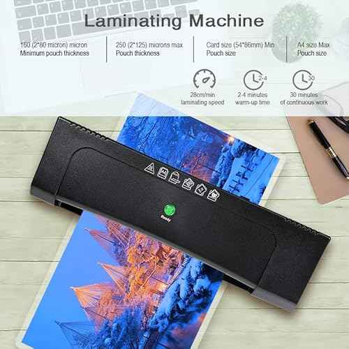 Laminator 9-inch Thermal Laminator with Laminating Sheets 10pcs, with Paper Cutter and Corner Rounder,with 2-Min Faster Preheat,Mini Personal Lamination Machine withr for Teacher Home¡¦