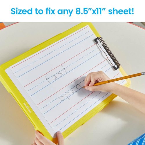 hand2mind Rainbow Writing Slant Boards, Desktop Whiteboard, Dry Erase Clipboard, Reusable Handwriting Practice for Kids, Learn to Write, Letter Writing, Teacher Supplies for Classroom (Set of 6)