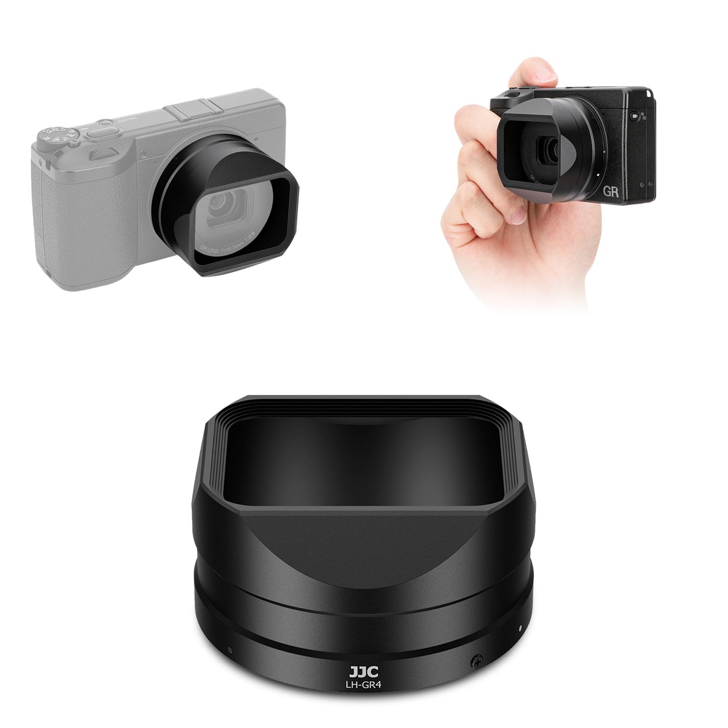 JJC GR IV Lens Hood for Ricoh GR4 GRIV HDF Monochrome Digital Camera Accessories, Aluminum Lens Protective Shade for Ricoh GR 4, No Vignetting and Anti-Scratches