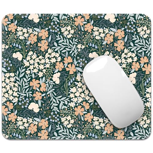 FROGIGO Vintage Garden Mouse Pad with Stitched Edges, 9.25x7.75 inch Washable Non-Slip Desk Mat for Office & Home - 1 Pack