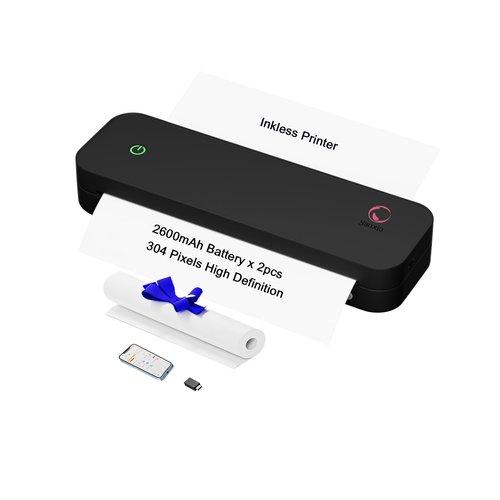 yanxio Portable Printers Wireless for Travel, Portable Printer, Inkless Thermal Printer, Support A4/8.5 x 11'' Thermal Paper for Office, Travel, Home, Support iOS, Android, Windows