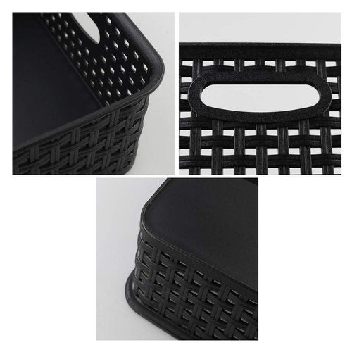 Qqbine Black Plastic Office A4 Basket Tray, Desk Tray Organizer, 5 Packs