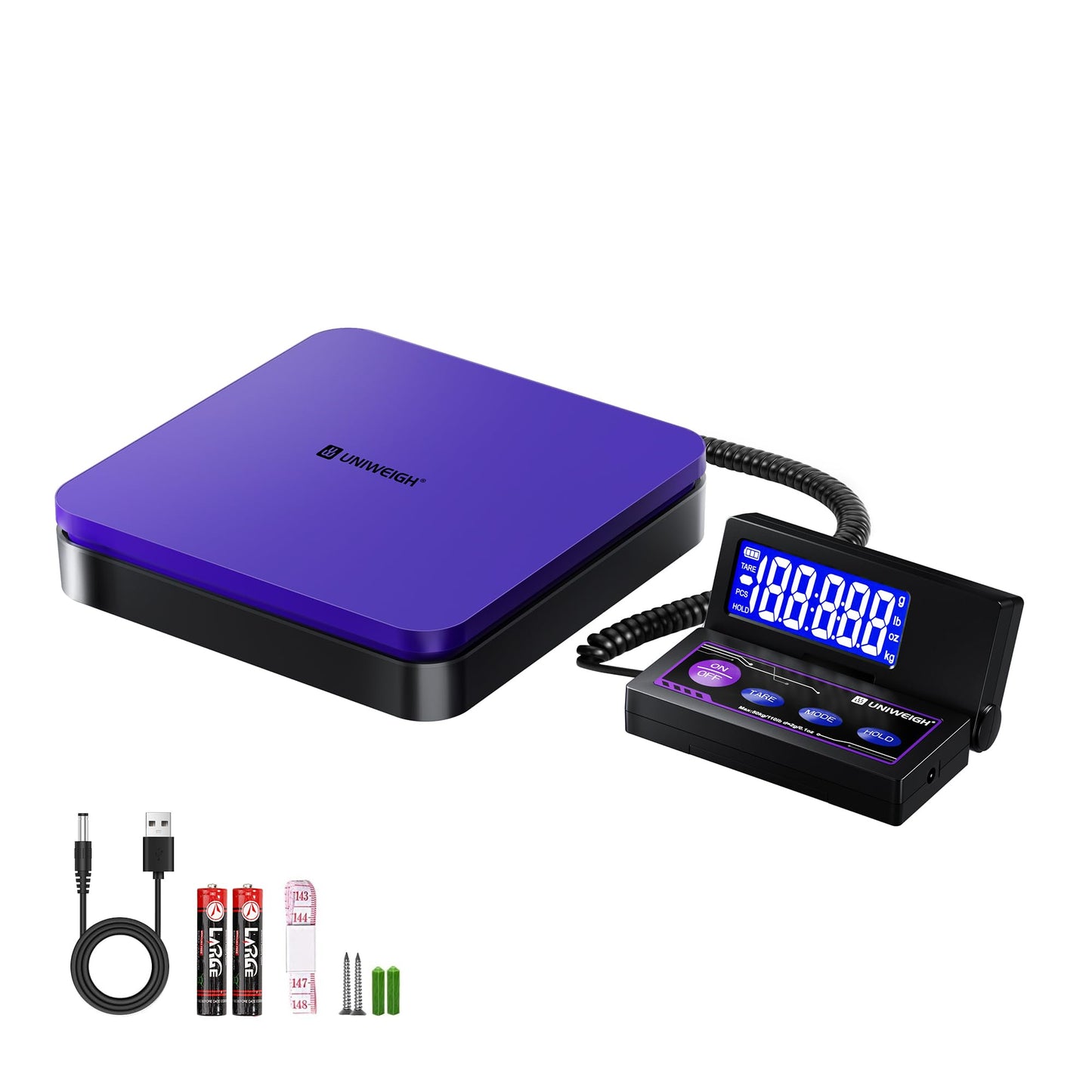 UNIWEIGH Digital Shipping Scale 110lbs/0.1oz Accurate Postal Scale