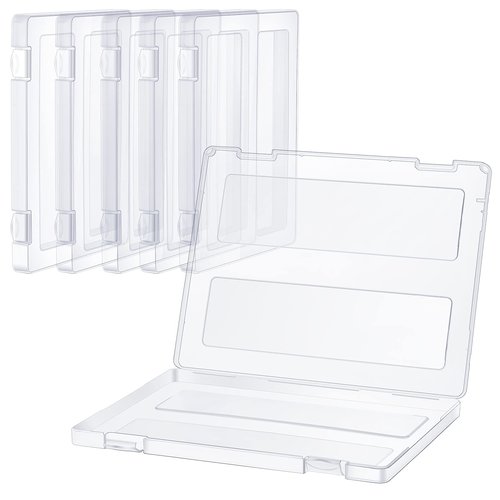 6 Pieces A4 File Box Paper Photo Storage Box A4 Portable Project Case Clear Plastic Document Magazine Organizer Box for Office School Supplies Accessories 12.52 x 9.5 x 0.95 Inch
