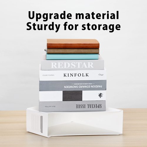 HUAPRINT White Magazine Holder,Cardboard Magazine File Holder (Pack of 3),Magazine Organizer Box,with Labels