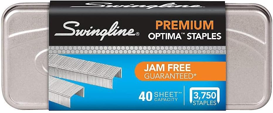 Swingline Premium Staples for Desktop Staplers - Jam-Free, 1/4" Length, 3750 Count (Optima 35556)