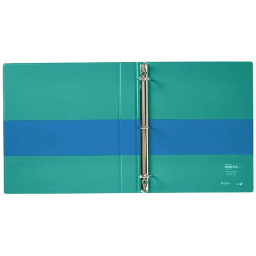AVERY Two-Tone Ring Binder 1 Inch | Slant Rings | DuraHinge Technology | Blue/Teal | Pack of 6