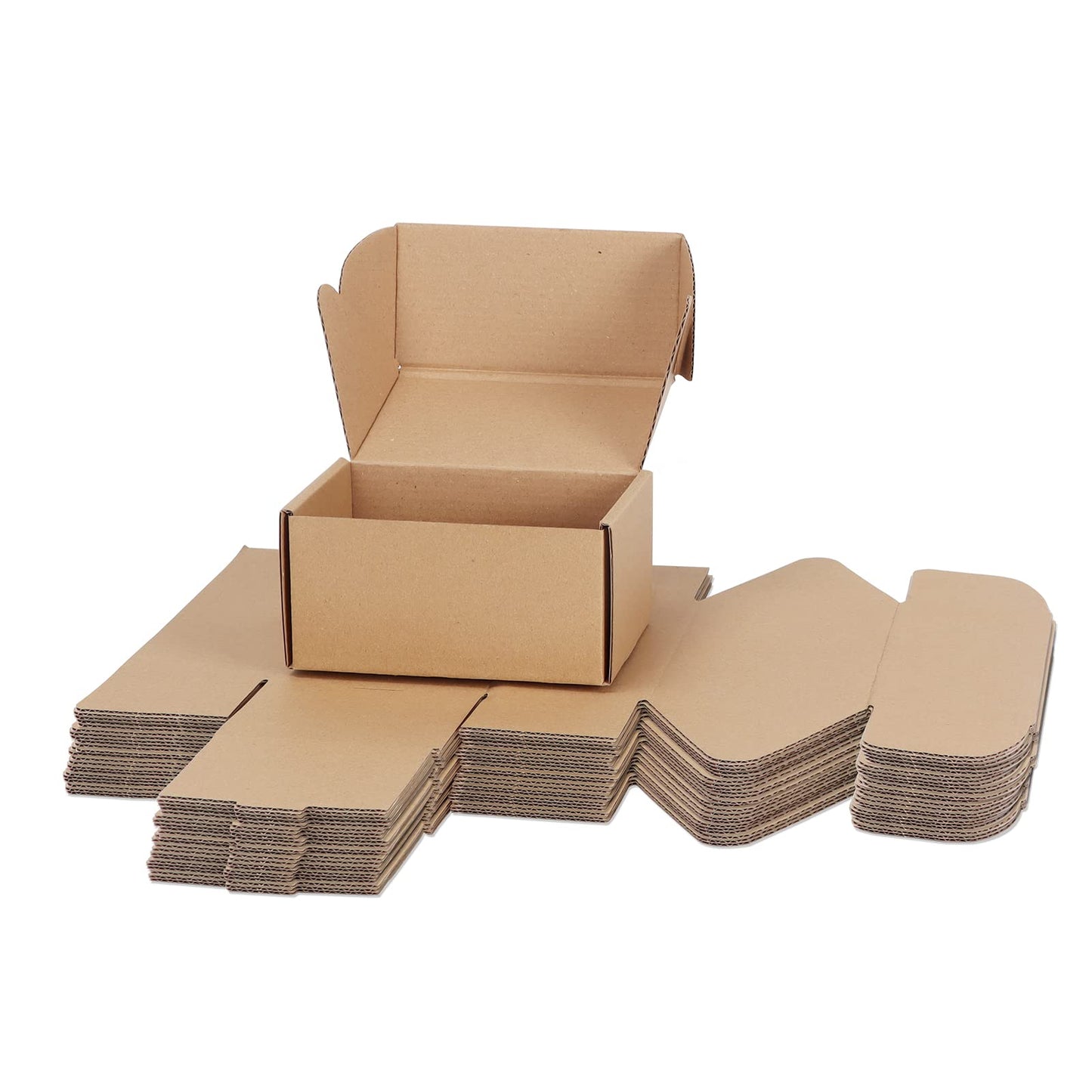 PHAREGE 6x4x3 inch Shipping Boxes Bulk 25 Pack Brown